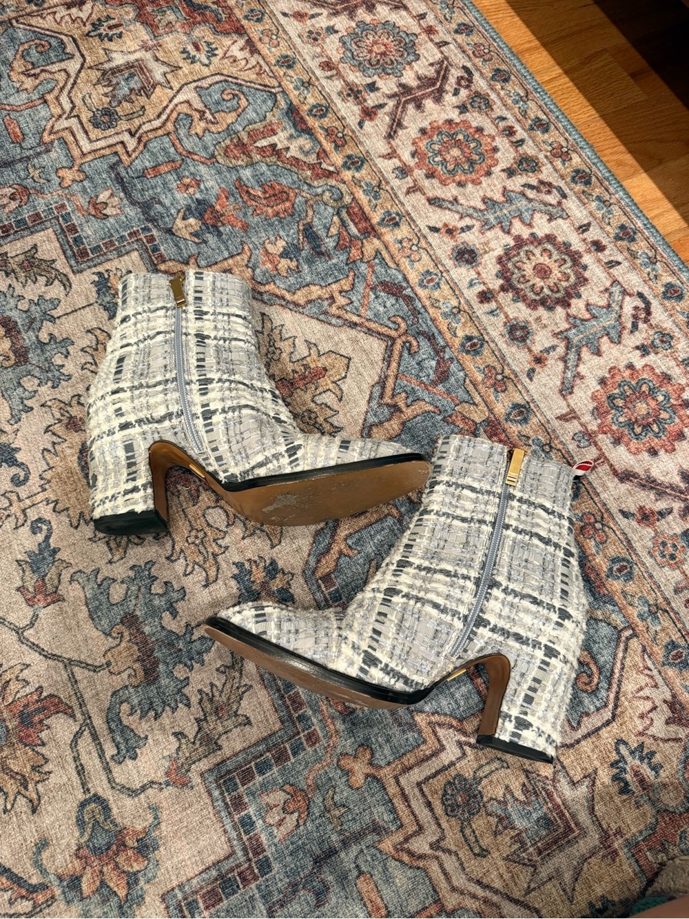 Thom Browne Prince of Wales Chenille Tweed Ankle Boots